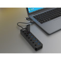 "Equip USB-Hub 7-Port 3.2 ->7x3.2 5Gbps m.Netzteil sw"