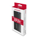 Axagon External USB-C 3.2 Gen 2 metal box for M.2 NVMe & SATA SSD disk. Screwless.