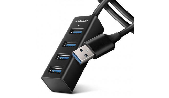 AXAGON HUE-M1AL mini USB-A-hub 4x USB-A 3.2 Gen 1 hõbedane - 1,2 m
