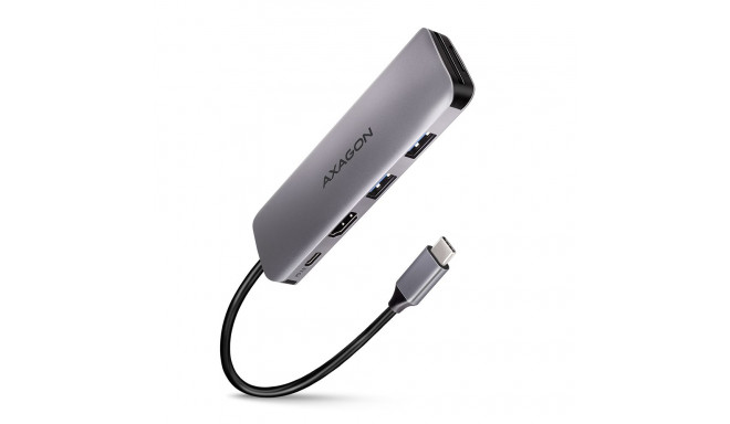 AXAGON HMC-5 USB-C-Hub 2x USB-A HDMI 2x USB-C 3.2 Gen 1 1x SD 1x microSD silver