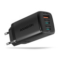 Axagon GaN seinalaadija 240V / 3x port (USB + topelt USB-C) PD3.0/QC4+/PPS/Apple, 65W koguvõimsus