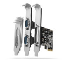 AXAGON PCEA-PSN PCIe-adapter 1x paralleel- ja 2x jadapordiga – ASIX AX99100 kiibistik