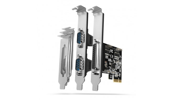 AXAGON PCEA-PSN PCIe-adapter 1x paralleel- ja 2x jadapordiga – ASIX AX99100 kiibistik