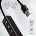 AXAGON HMA-CR3A 3x USB-A + SD/microSD USB3.2 Gen 1 metall hub 20cm USB-A kaabel