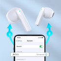 Joyroom JR-TL11 Bluetooth kõrvasisesed mürasummutavad juhtmevabad valged kõrvaklapid