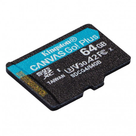 Kingston Technology 64GB microSDXC Canvas Go Plus Gen4 200MB/s A2 U3 V30 Card + Adapter