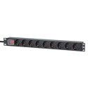 Intellinet 19" 1U Rackmount 9-Way EU 2-pin (CEE 7/3) PDU, 16A, On/Off, Built in 2m EU 2-pin (CEE 7/3