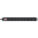 Intellinet 19" 1U Rackmount 9-Way EU 2-pin (CEE 7/3) PDU, 16A, On/Off, Built in 2m EU 2-pin (CEE 7/3