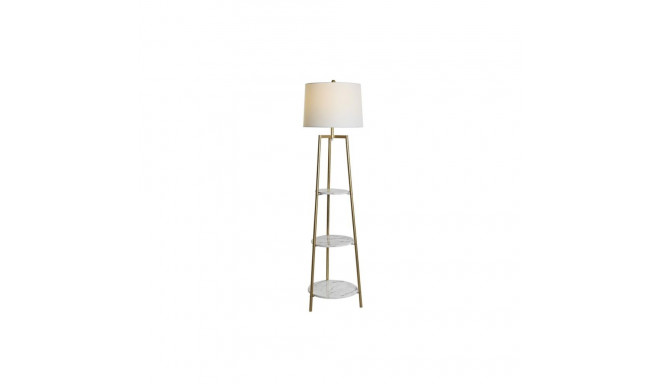 Floor Lamp DKD Home Decor Golden Metal Polyester White 50 W MDF Wood (41 x 41 x 156 cm)