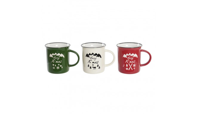 Krūze DKD Home Decor Porcelāns Keramika (330 ml) (3 gb.)