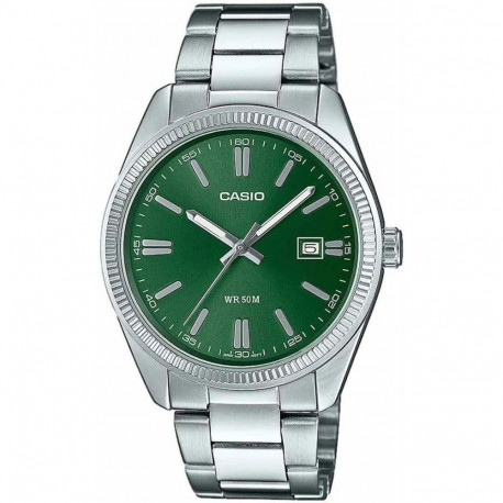 Meeste Kell Casio Roheline Hõbedane