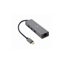 Gembird I/O ADAPTER USB-C TO LAN RJ45/USB HUB A-CMU3-LAN-01