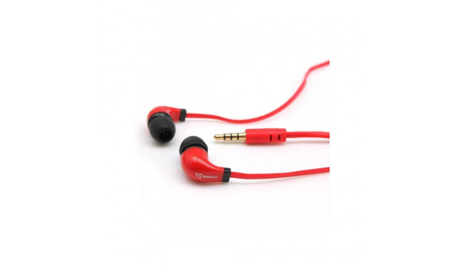 Sbox Stereo Earphones with Microphone EP-038 red