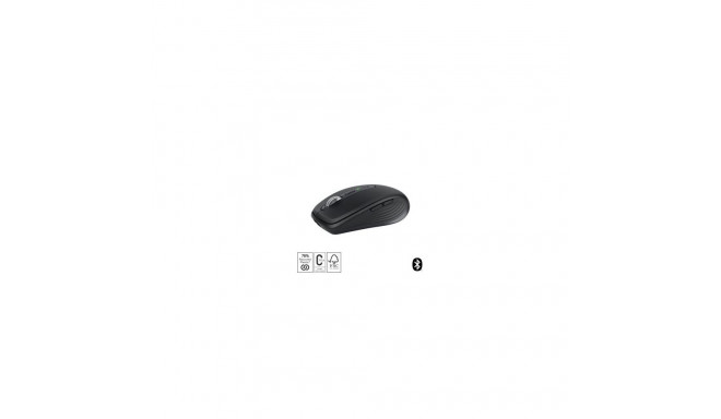 Logitech MX Anywhere 3S Mouse - RF Wireless + Bluetooth, Laser, 8000 DPI, Graphite