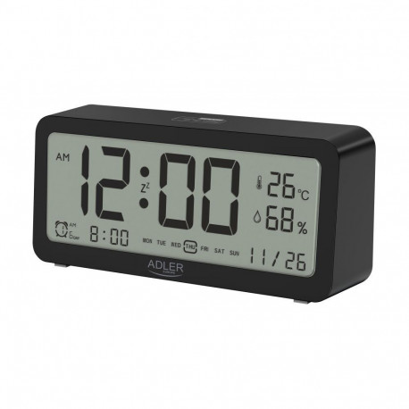 Adler Alarm Clock AD 1195b Black, Alarm function