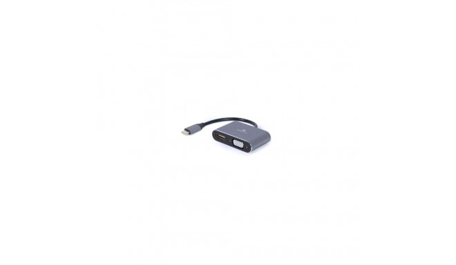 Cablexpert USB Type-C to HDMI and VGA display adapter A-USB3C-HDMIVGA-01 0.15 m, Grey, USB Type-C
