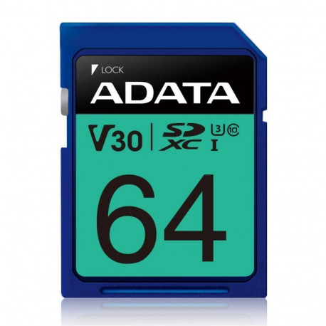 ADATA MEMORY SDXC 64GB V30/ASDX64GUI3V30S-R