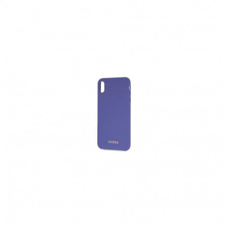 Guess case Apple iPhone XR Silicone Cover Gold Logo, purple