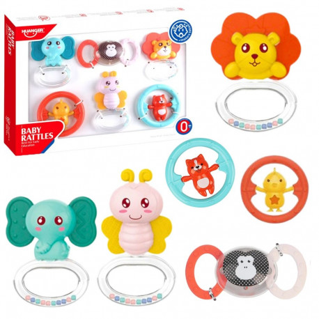 loomakujuliste närimis- ja kõrinatega komplekt imikule, 6 tk