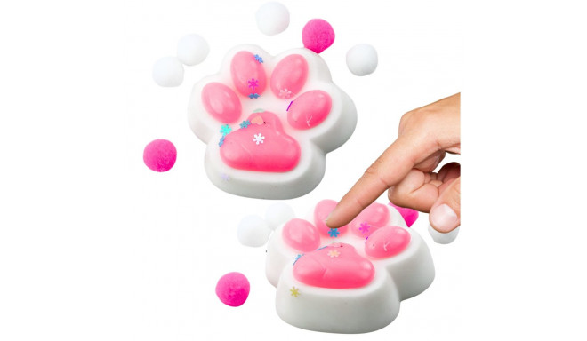 Gniotek Kocia Łapka Antystresowa Sensoryczna Squishy Biało-Różowa