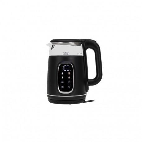 AD 1305 black silver Czajnik elektryczny szklany led z regulacją temperatury 1,7l