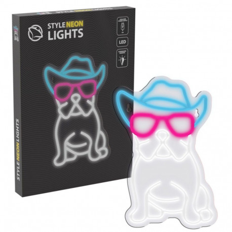 Manta SNL114MT Style Neon Lights BULDOG WITH GLASSES