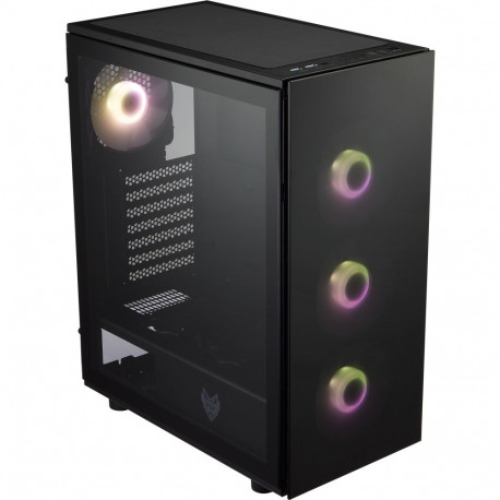 "ATX CMT340 FSP Plus Mid tower/Tempered Glass side panel/2xUSB 3.0/HD Audio/ARGB/4x120mm fan/Black"
