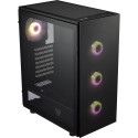 "ATX CMT340 FSP Plus Mid tower/Tempered Glass side panel/2xUSB 3.0/HD Audio/ARGB/4x120mm fan/Black"