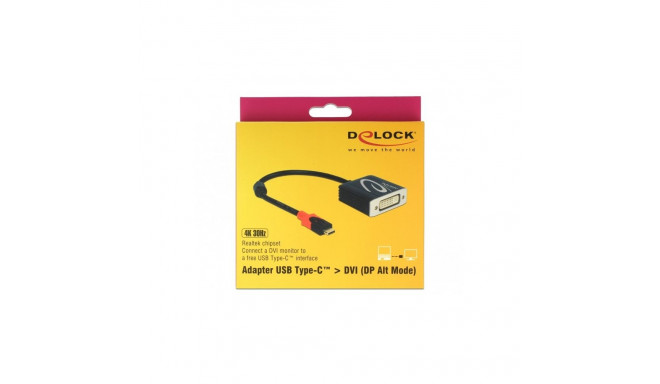 "DELOCK Adapter USB Type-C Stecker > DVI Buchse DP Alt Mode 4K 30 Hz"