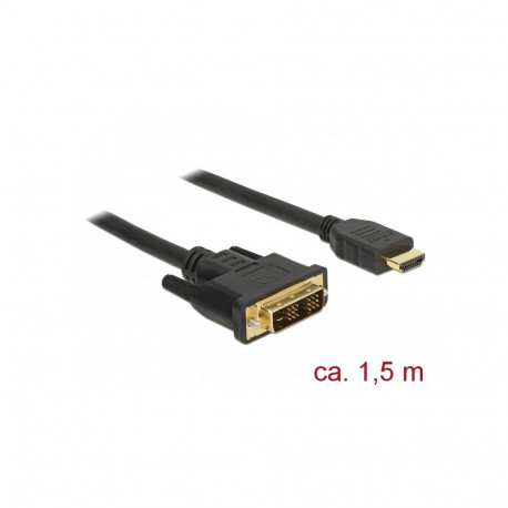 "DELOCK Kabel DVI 18+1 Stecker > HDMI-A Stecker 1.5 m schwarz"