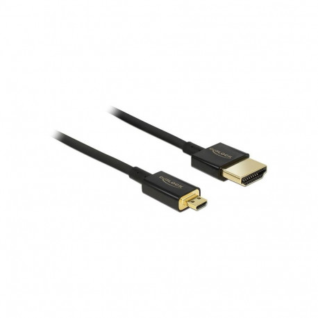 "DELOCK Kabel High Speed HDMI mit Ethernet - HDMI-A Stecker > HDMI Micro-D Stecker 3D 4K 0.5 m Slim 