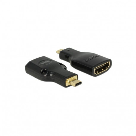 "Adapter High Speed HDMI mit Ethernet - HDMI Micro-D Stecker > HDMI-A Buchse 4K schwarz"
