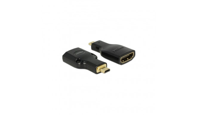 "DELOCK Adapter High Speed HDMI mit Ethernet - HDMI Micro-D Stecker > HDMI-A Buchse 4K schwarz"