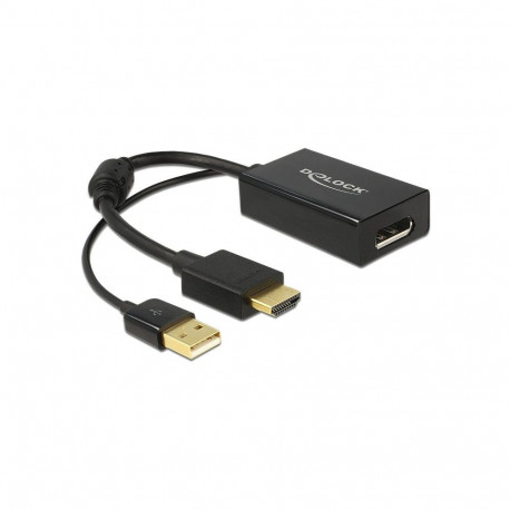 "DELOCK Adapterkabel HDMI-A Stecker > Displayport 1.2 Buchse schwarz"