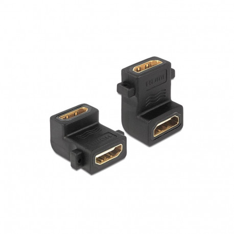 "Adapter HDMI A Buchse > Buchse mit Schraubanschluss 90° gewinkelt"
