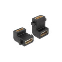 "DELOCK Adapter HDMI-A Buchse > A Buchse 90G gewinkelt mit Schraubanschluss"