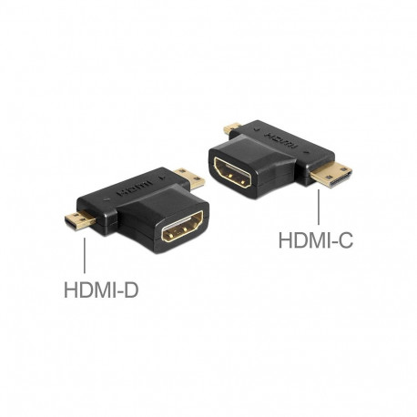 "Adapter HDMI-A Buchse > HDMI-C + HDMI-D Stecker"