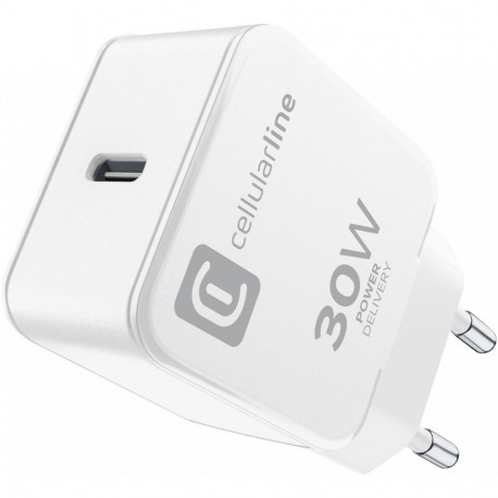 "Cellularline USB Typ-C Travel Charger One 30W White"