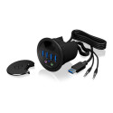 "HUB Tisch-Hub 4x USB 3.0 Type-A mit Audio Ein-/Ausgang ICY BOX"