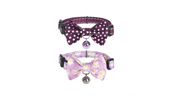 Collar set Dogness for cats 2 pcs (Calamus Purple/Polka Dot Purple)