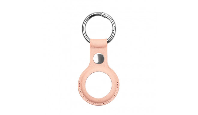 iLike AirTag PU Leather Key Ring Keychain Case Pink
