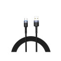 Tellur Data cable, USB to Type-C, LED, Nylon Braided, 1.2m black