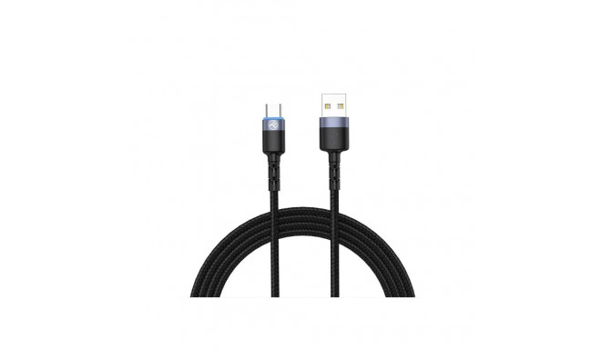 Tellur Data cable, USB to Type-C, LED, Nylon Braided, 1.2m black