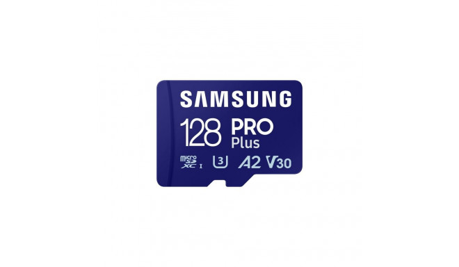 Samsung MicroSD Card with SD Adapter PRO Plus 128 GB, microSDXC Memory Card, Flash memory class U3, 