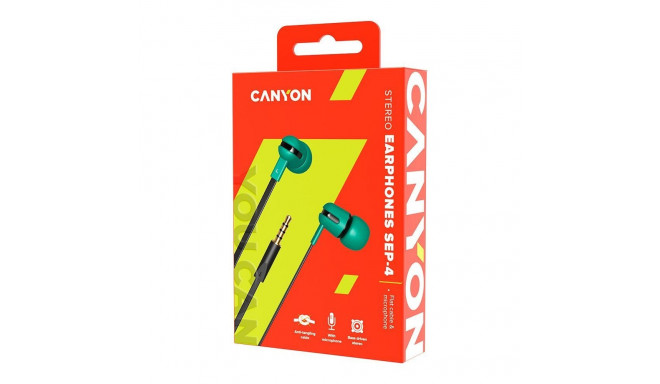 Canyon SEP-4 Stereo earphone with microphone 1.2m flat cabl