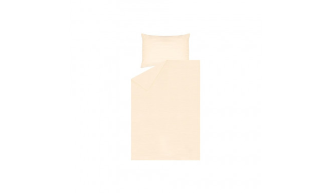 BED COV SET Striped Beige SATEEN 140x200