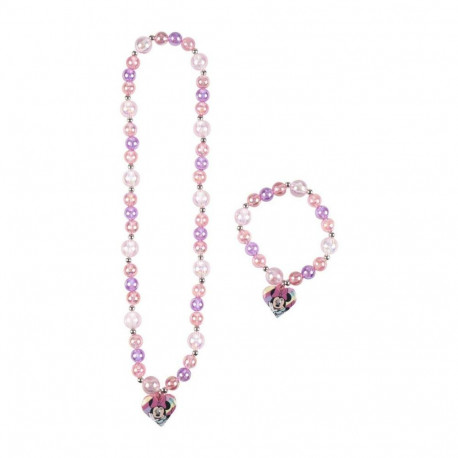 Necklace and Bracelets set Minnie Mouse Pink 2 Pieces
