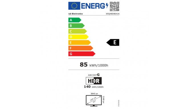 LG 65QNED80A3A | 65 | Smart TV | webOS | UHD