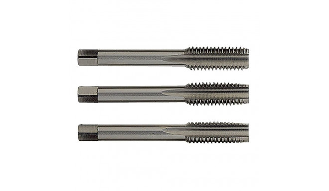 Set of hand taps M10, HSS DIN352, Bright, uncoated. T Line - 3pcs
