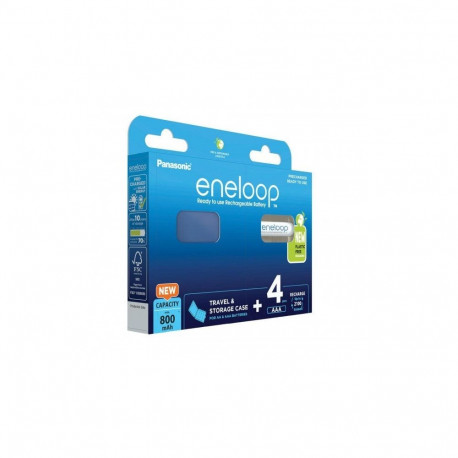 Rechargeable batteries PANASONIC ENELOOP AAA 800 mAh 4 szt + case (BK-4MCDE/4CP+CASE)